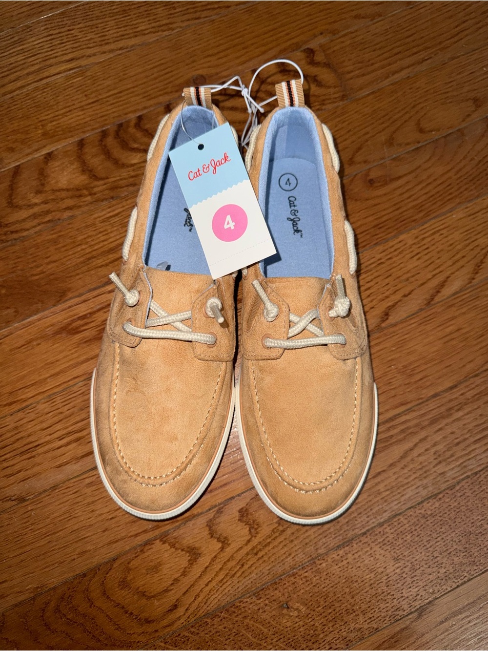 Cat & Jack Tan Suede Lace-Up Boat Shoes